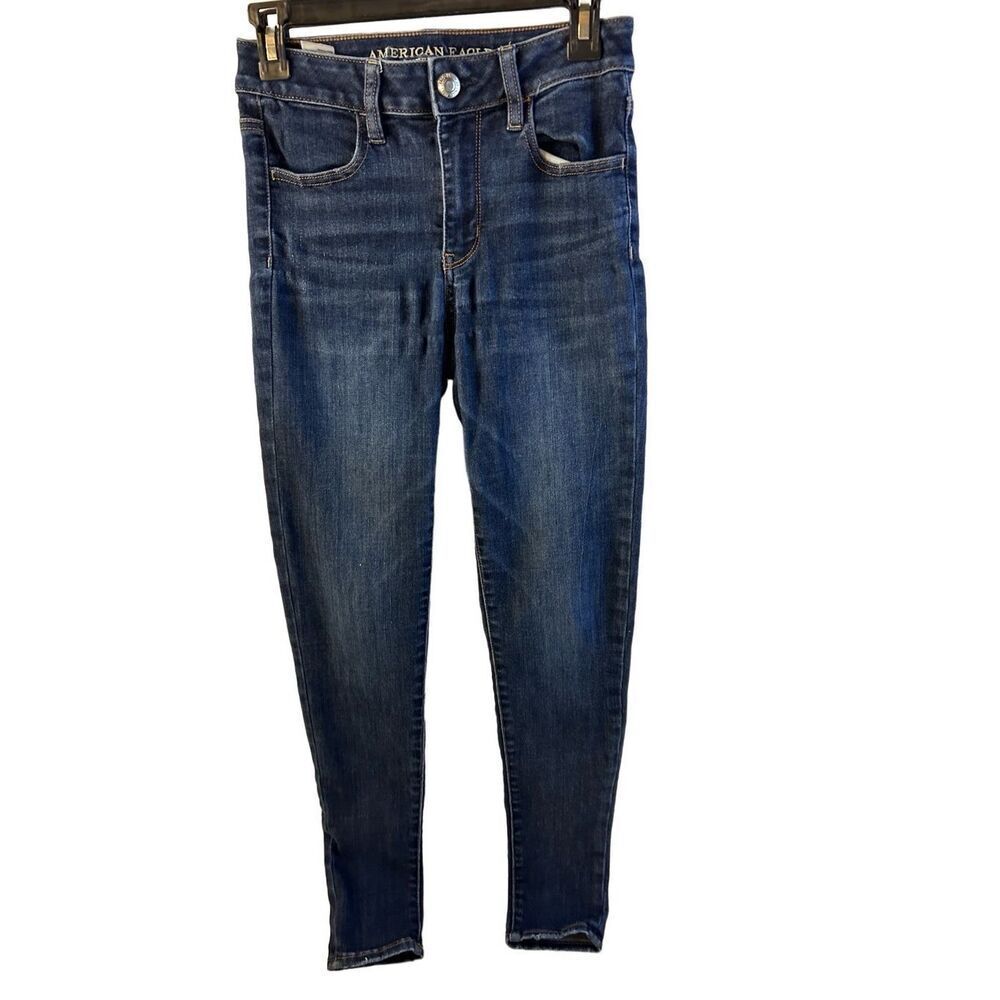 American eagle high rise jeggings jeans super stretch x size 4 rn#55485